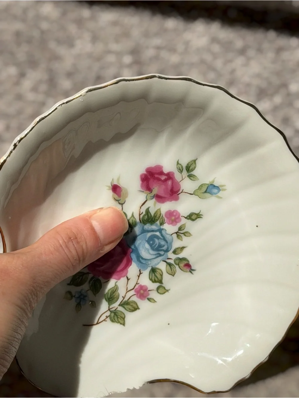 Vintage 3 Piece Porcelain Rose Bathroom Vanity Set Grandmillennial Shabby Chic